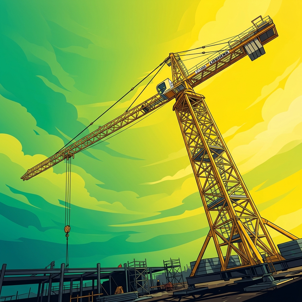 Yellow construction crane